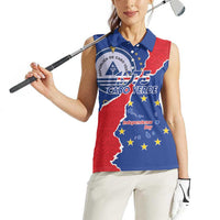Happy Cape Verde Independence Day Women Sleeveless Polo Shirt Coat Of Arms With Map