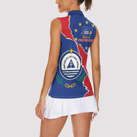 Happy Cape Verde Independence Day Women Sleeveless Polo Shirt Coat Of Arms With Map