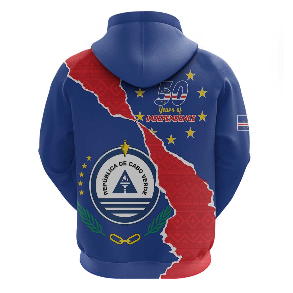Happy Cape Verde Independence Day Zip Hoodie Coat Of Arms With Map