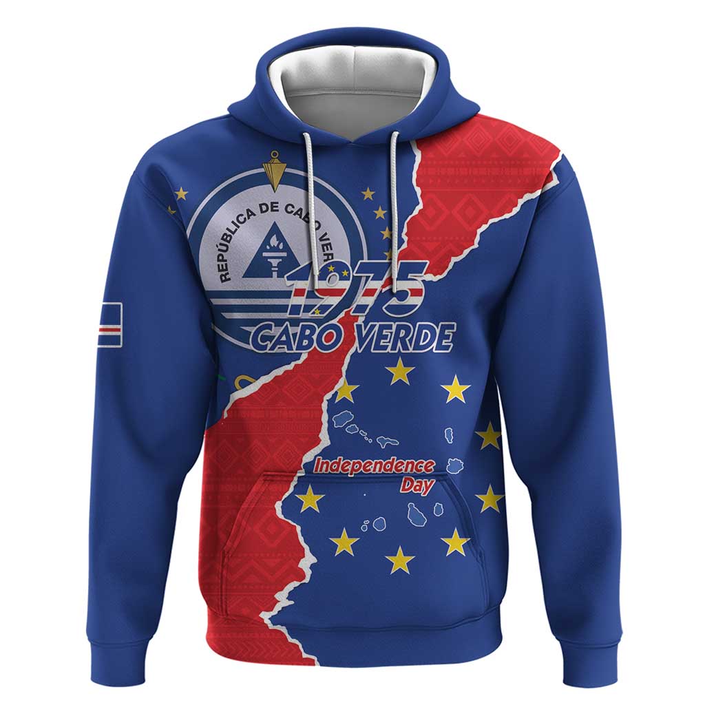 Happy Cape Verde Independence Day Zip Hoodie Coat Of Arms With Map
