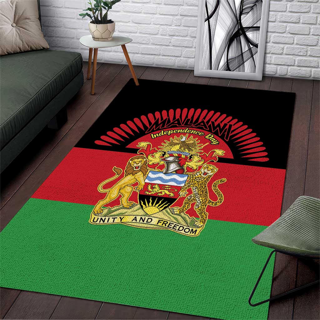 Malawi Independence Day Area Rug Coat Of Arms Flag Style