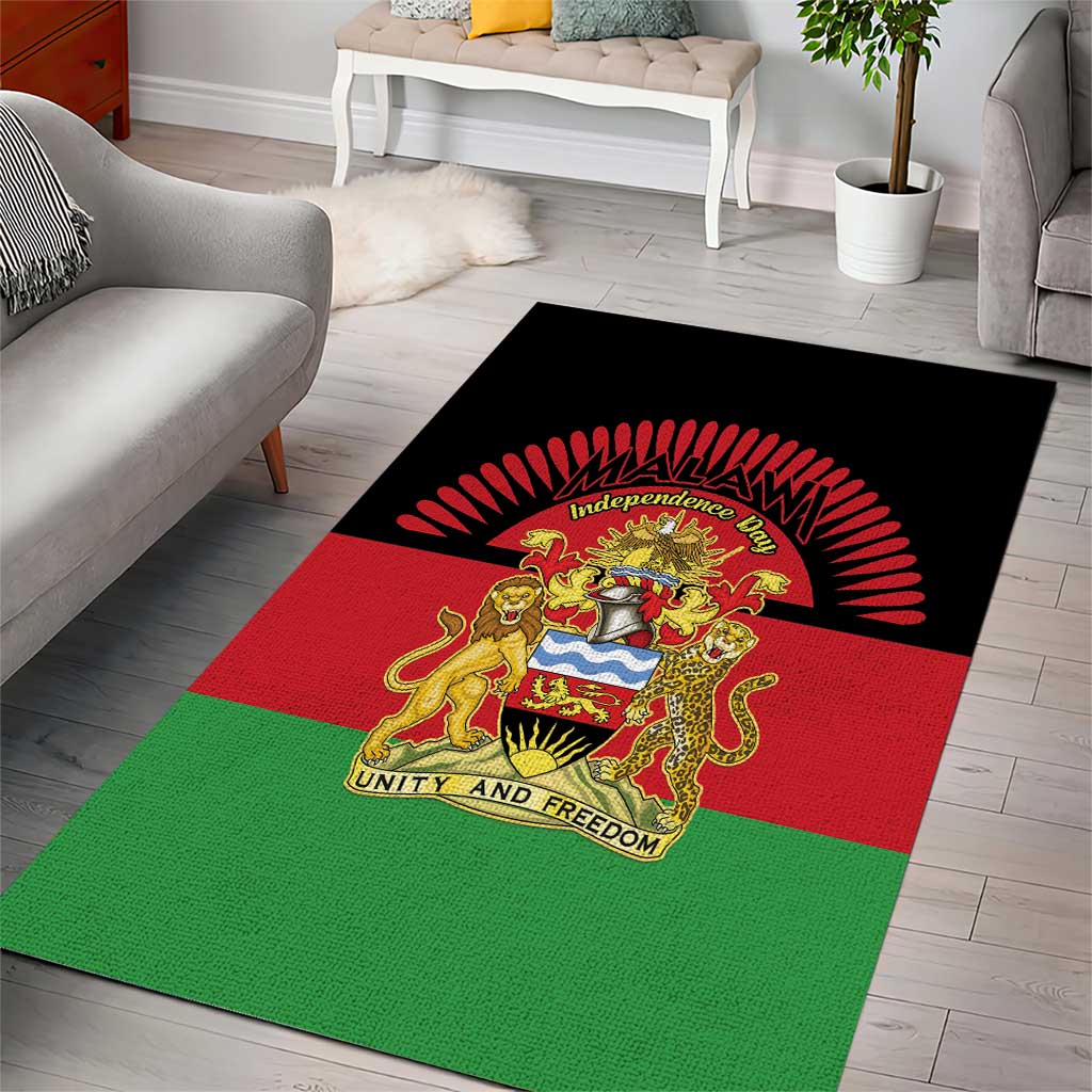 Malawi Independence Day Area Rug Coat Of Arms Flag Style