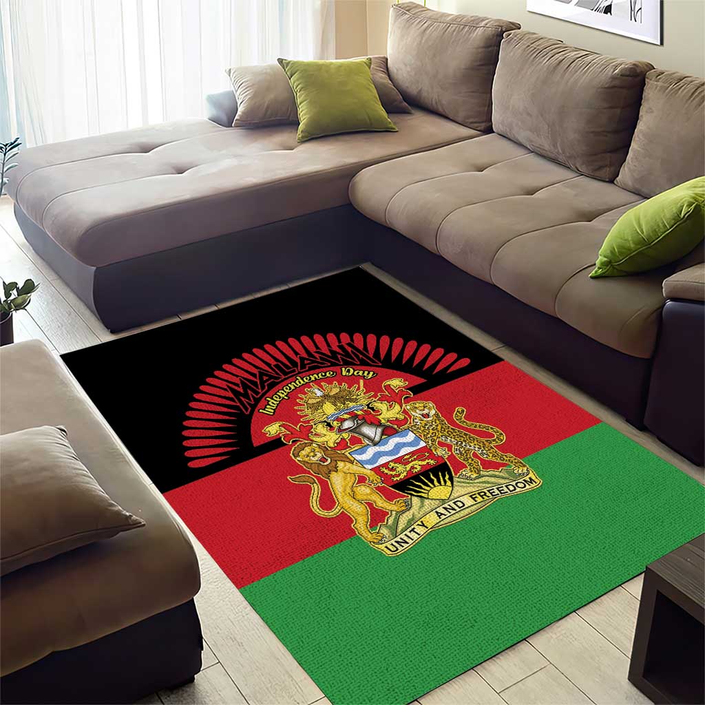 Malawi Independence Day Area Rug Coat Of Arms Flag Style