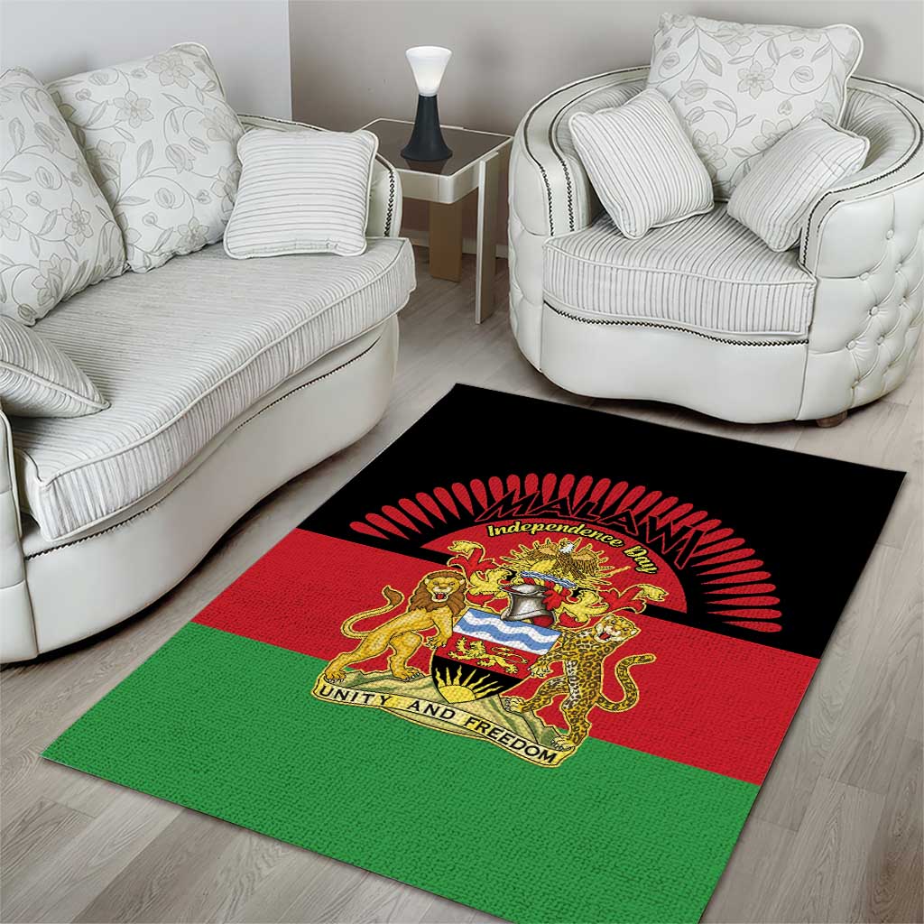 Malawi Independence Day Area Rug Coat Of Arms Flag Style