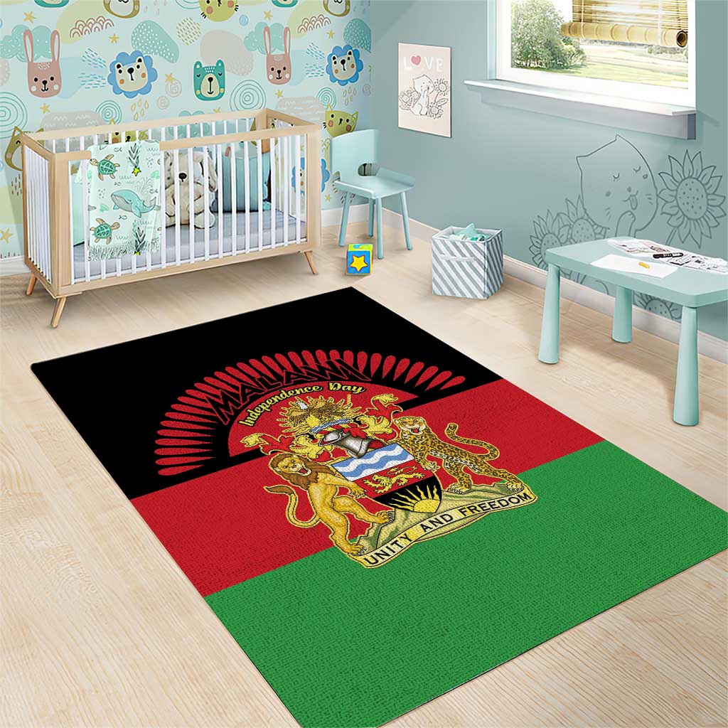 Malawi Independence Day Area Rug Coat Of Arms Flag Style