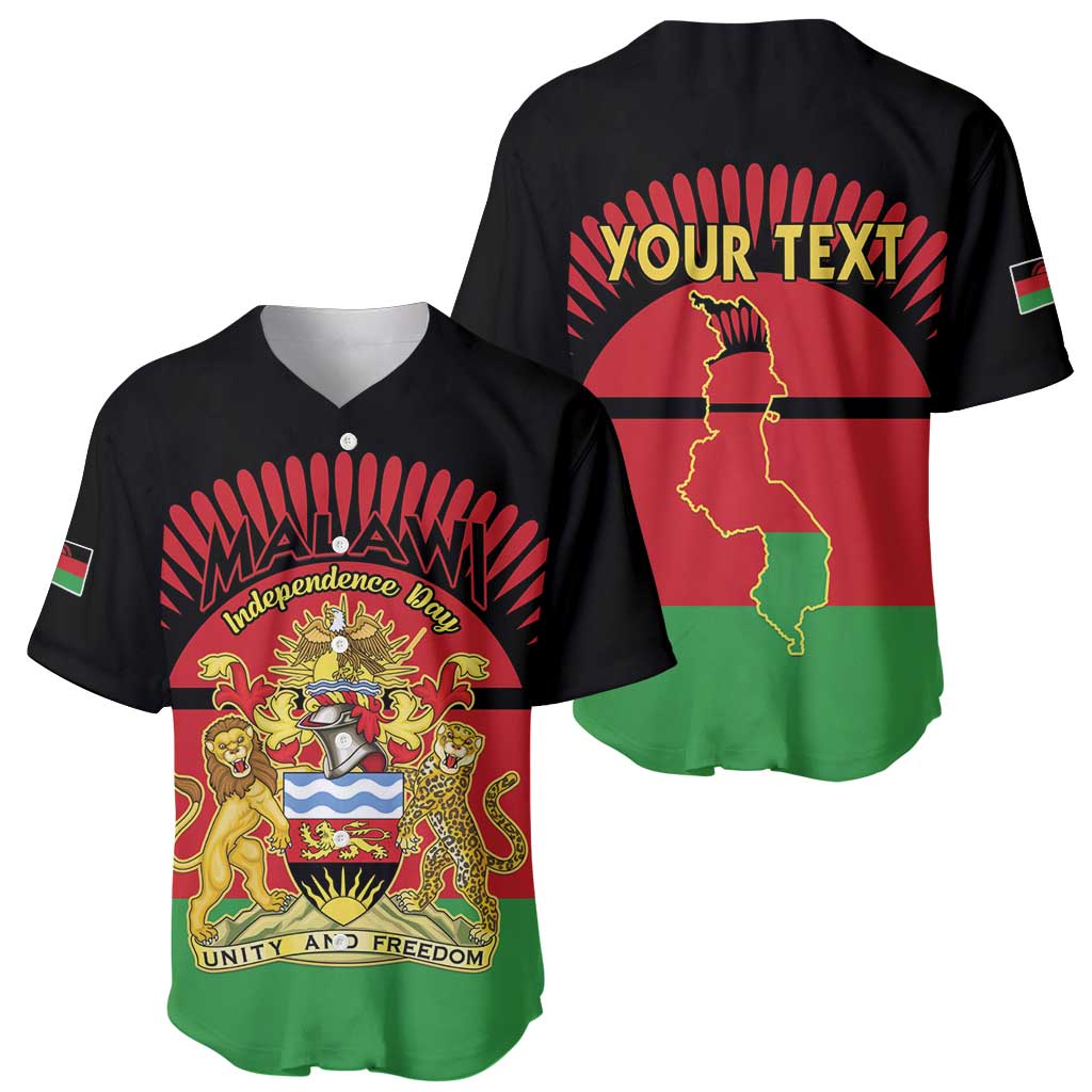 Personalized Malawi Independence Day Baseball Jersey Coat Of Arms Flag Style