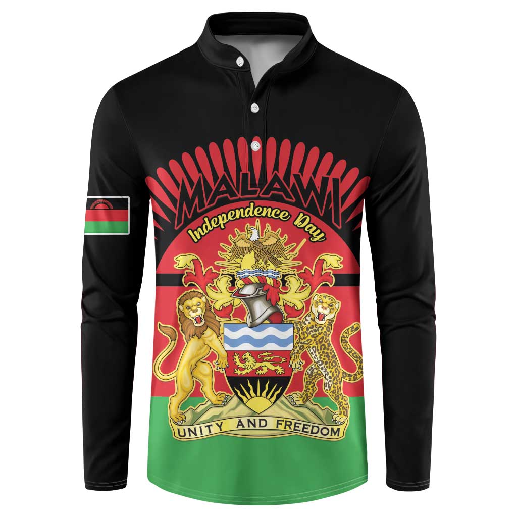 Personalized Malawi Independence Day Button Sweatshirt Coat Of Arms Flag Style