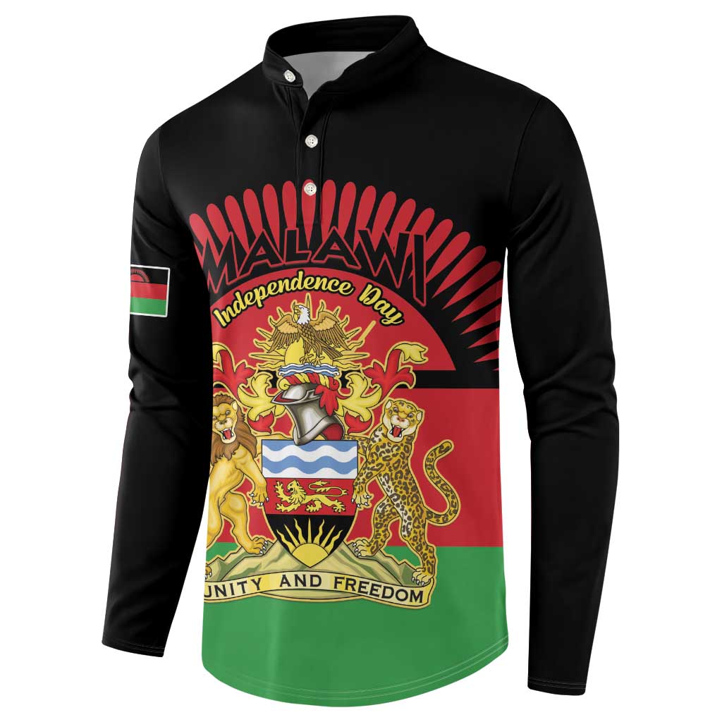 Personalized Malawi Independence Day Button Sweatshirt Coat Of Arms Flag Style
