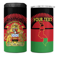 Personalized Malawi Independence Day 4 in 1 Can Cooler Tumbler Coat Of Arms Flag Style
