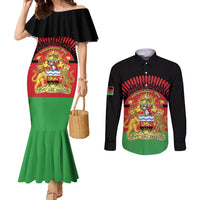 Personalized Malawi Independence Day Couples Matching Mermaid Dress and Long Sleeve Button Shirt Coat Of Arms Flag Style