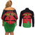 Personalized Malawi Independence Day Couples Matching Off Shoulder Short Dress and Long Sleeve Button Shirt Coat Of Arms Flag Style