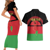 Personalized Malawi Independence Day Couples Matching Short Sleeve Bodycon Dress and Hawaiian Shirt Coat Of Arms Flag Style