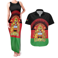 Personalized Malawi Independence Day Couples Matching Tank Maxi Dress and Hawaiian Shirt Coat Of Arms Flag Style