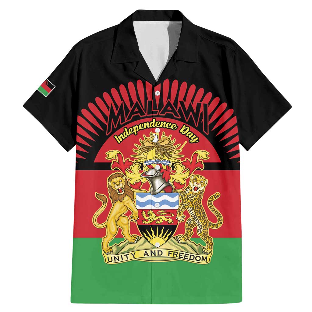 Personalized Malawi Independence Day Family Matching Mermaid Dress and Hawaiian Shirt Coat Of Arms Flag Style