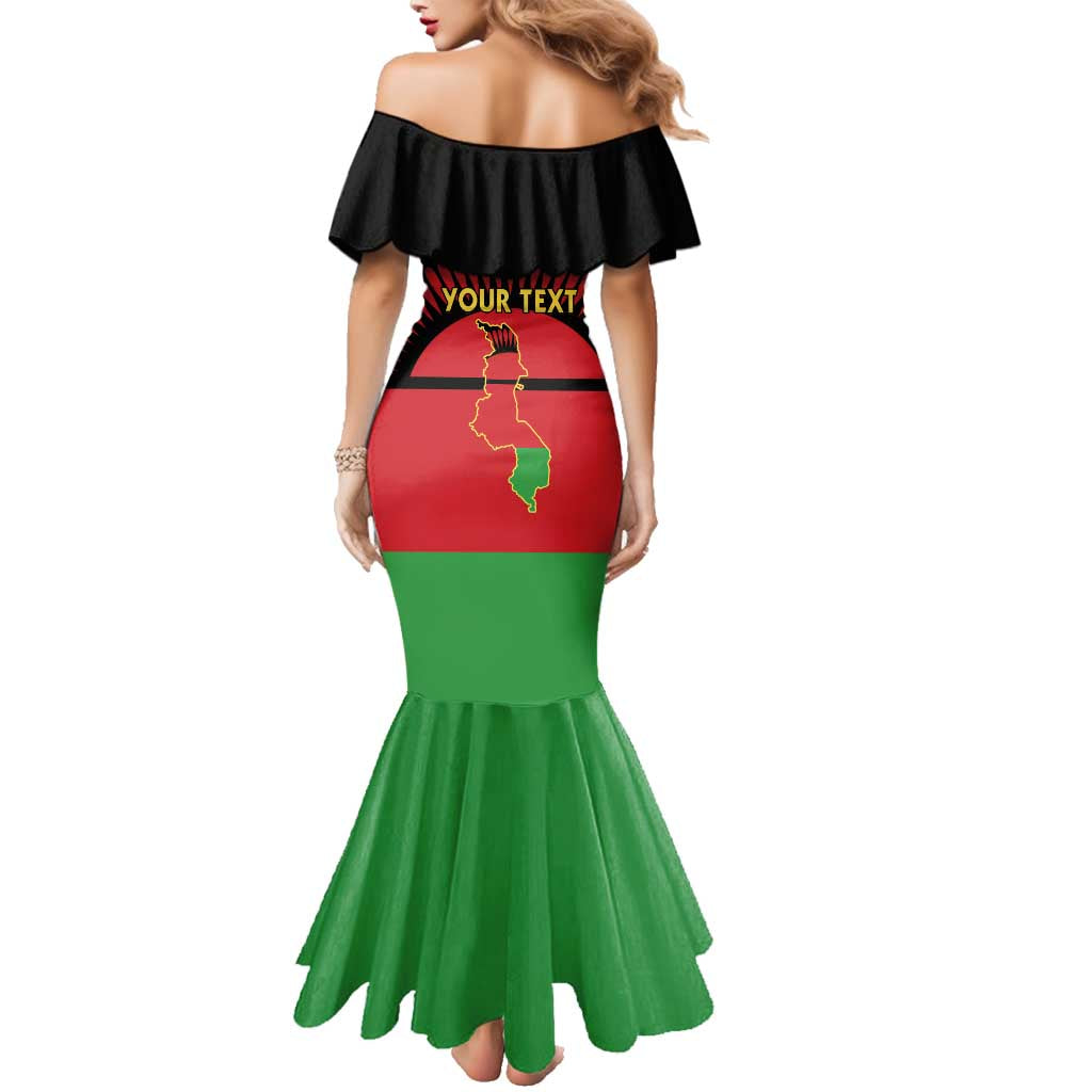 Personalized Malawi Independence Day Family Matching Mermaid Dress and Hawaiian Shirt Coat Of Arms Flag Style