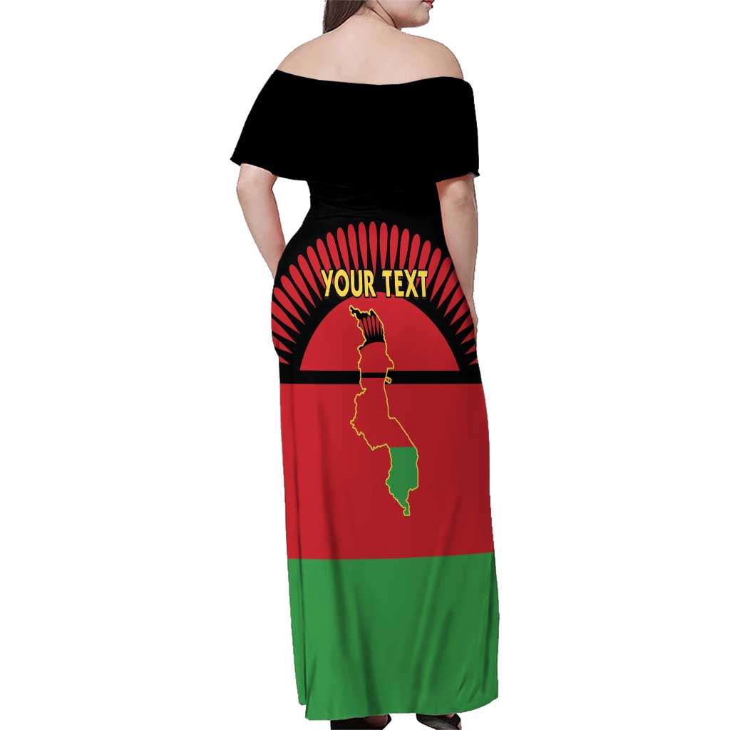 Personalized Malawi Independence Day Family Matching Off Shoulder Maxi Dress and Hawaiian Shirt Coat Of Arms Flag Style