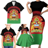 Personalized Malawi Independence Day Family Matching Short Sleeve Bodycon Dress and Hawaiian Shirt Coat Of Arms Flag Style
