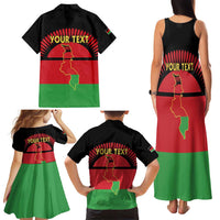 Personalized Malawi Independence Day Family Matching Tank Maxi Dress and Hawaiian Shirt Coat Of Arms Flag Style