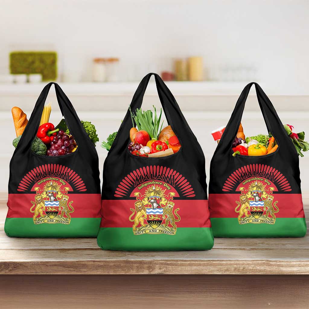Malawi Independence Day Grocery Bag Coat Of Arms Flag Style