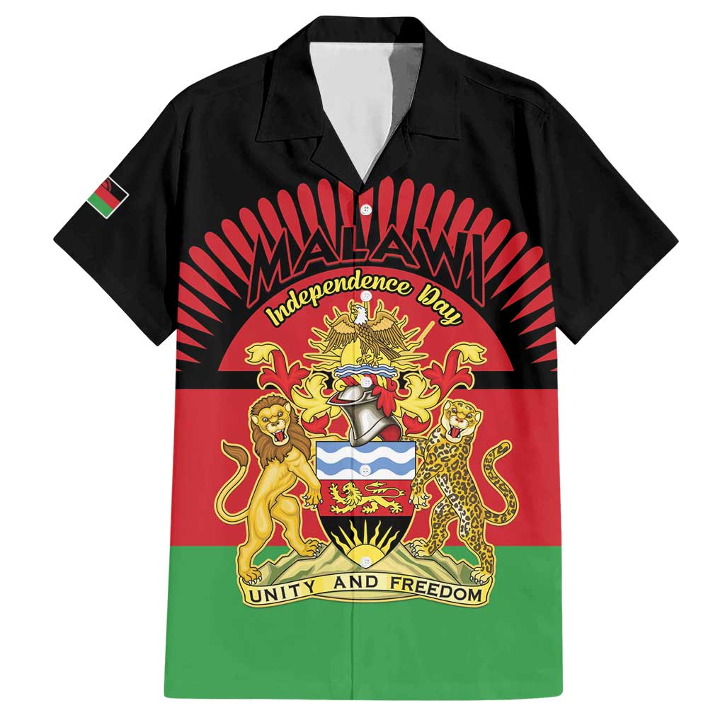 Personalized Malawi Independence Day Hawaiian Shirt Coat Of Arms Flag Style
