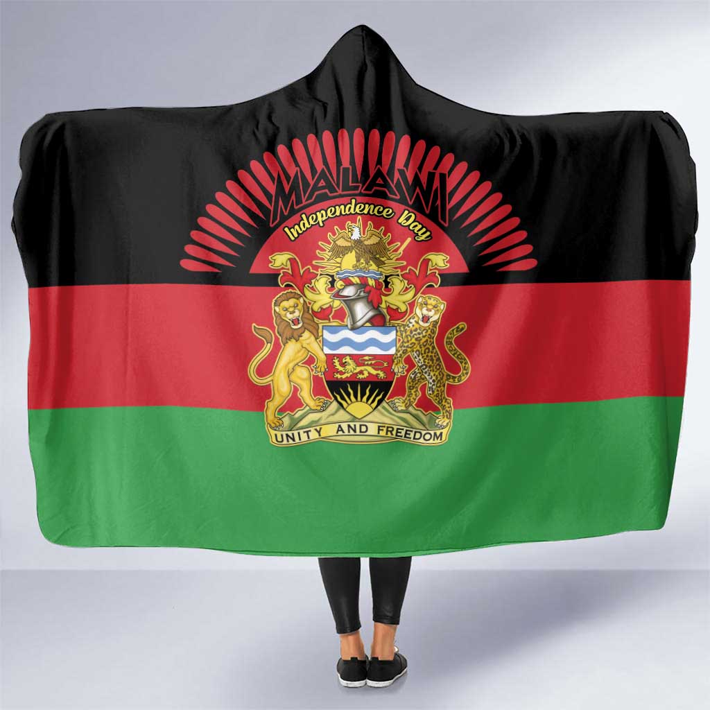 Malawi Independence Day Hooded Blanket Coat Of Arms Flag Style