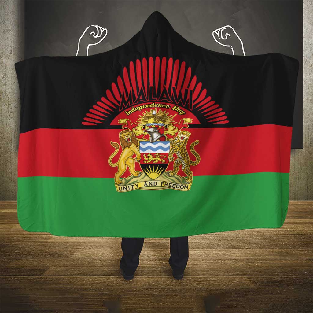 Malawi Independence Day Hooded Blanket Coat Of Arms Flag Style