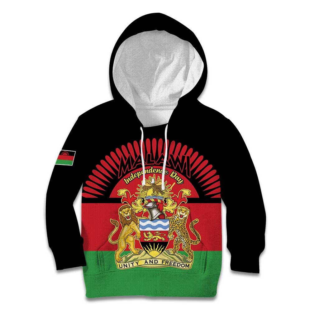 Personalized Malawi Independence Day Kid Hoodie Coat Of Arms Flag Style