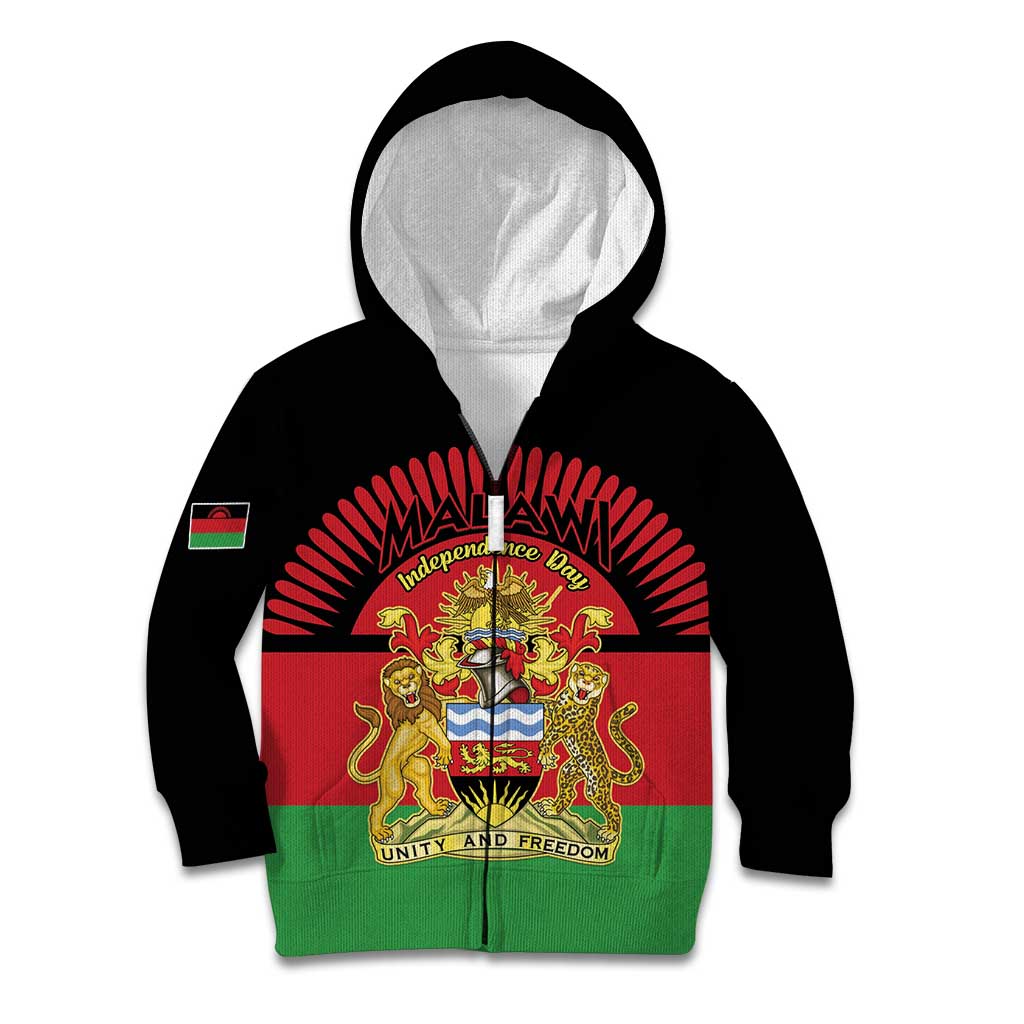 Personalized Malawi Independence Day Kid Hoodie Coat Of Arms Flag Style