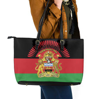 Malawi Independence Day Leather Tote Bag Coat Of Arms Flag Style