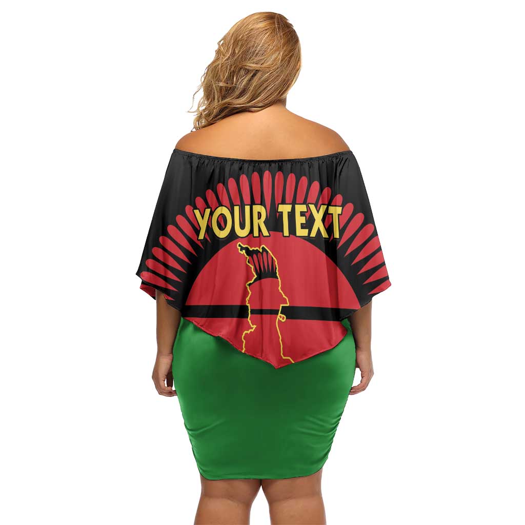 Personalized Malawi Independence Day Off Shoulder Short Dress Coat Of Arms Flag Style