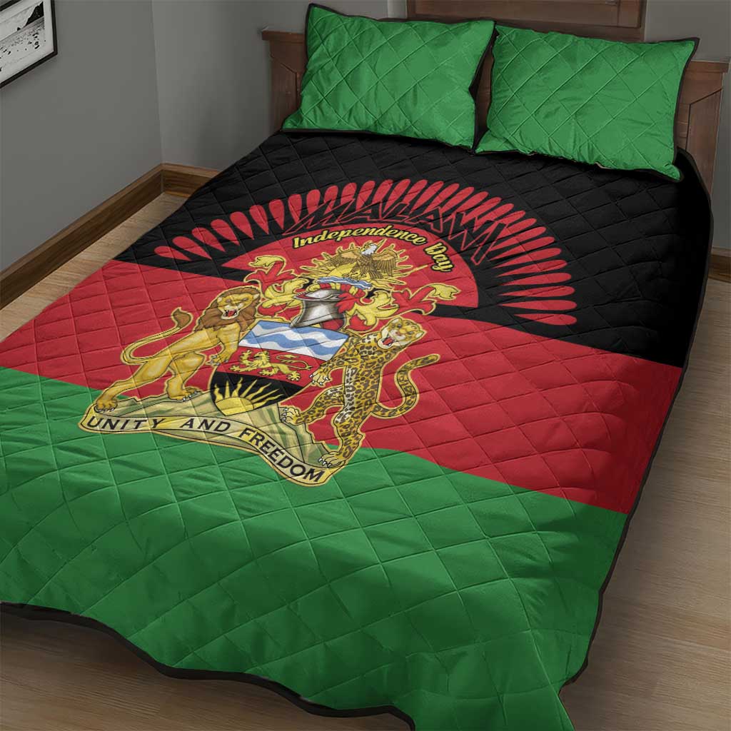 Malawi Independence Day Quilt Bed Set Coat Of Arms Flag Style