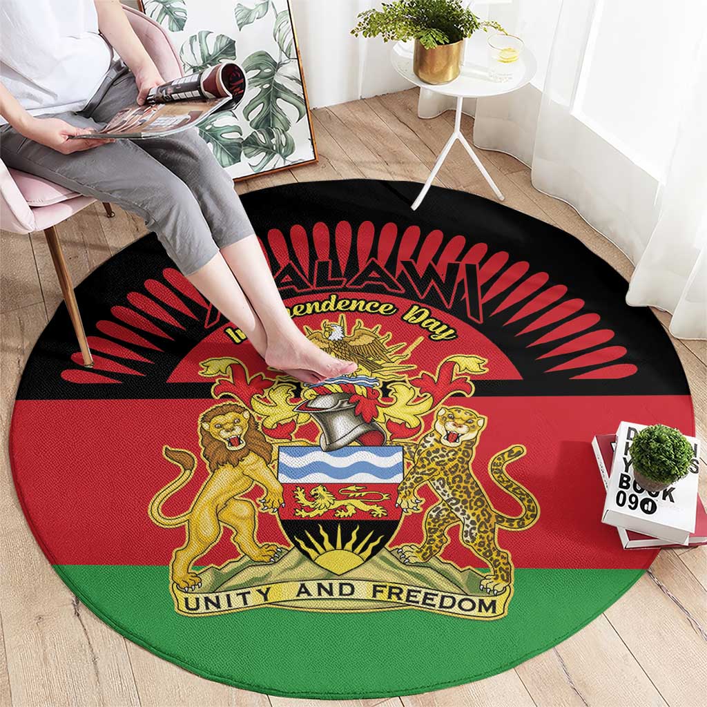 Malawi Independence Day Round Carpet Coat Of Arms Flag Style