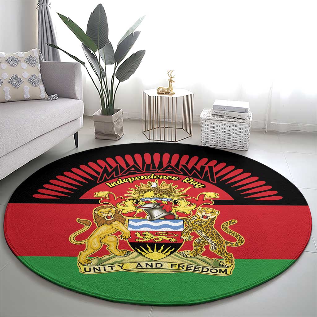 Malawi Independence Day Round Carpet Coat Of Arms Flag Style