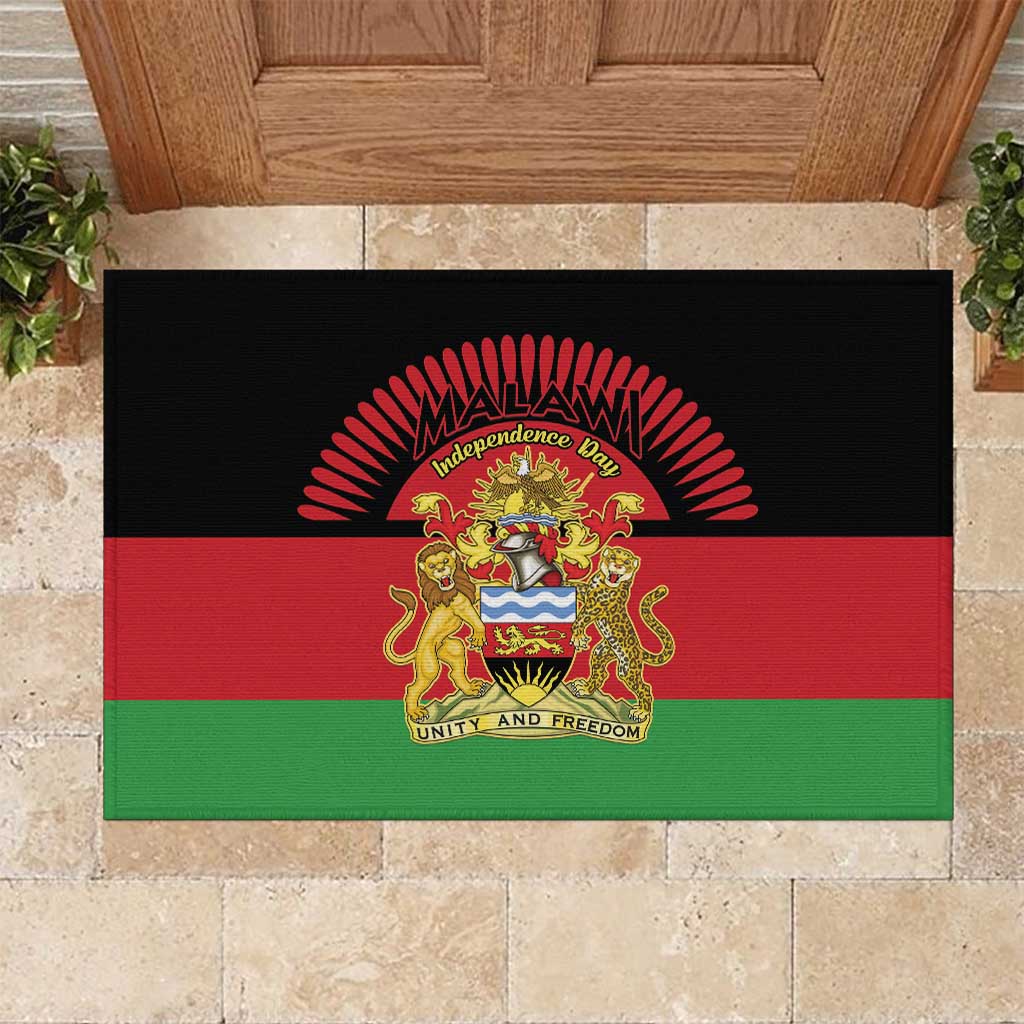 Malawi Independence Day Rubber Doormat Coat Of Arms Flag Style