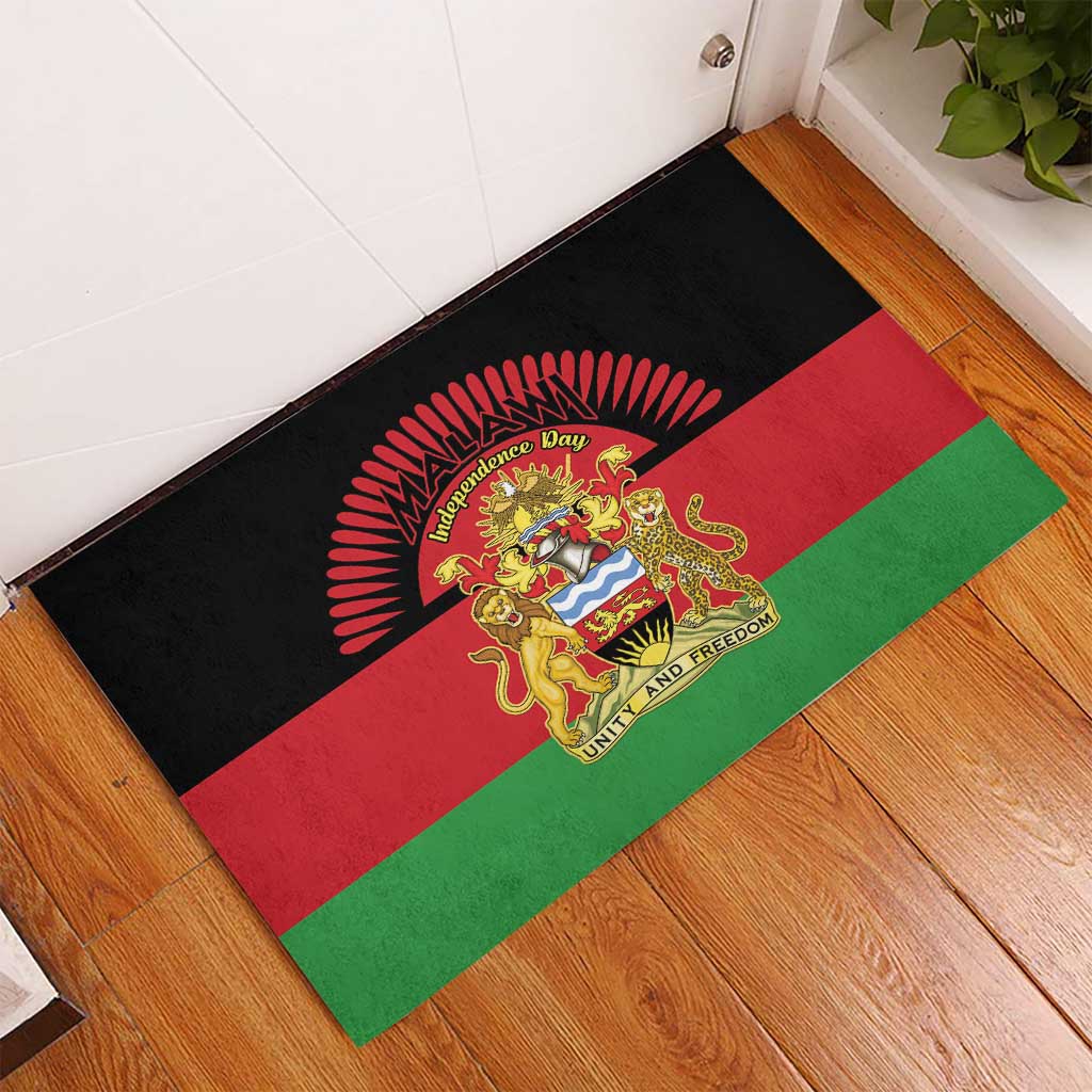 Malawi Independence Day Rubber Doormat Coat Of Arms Flag Style