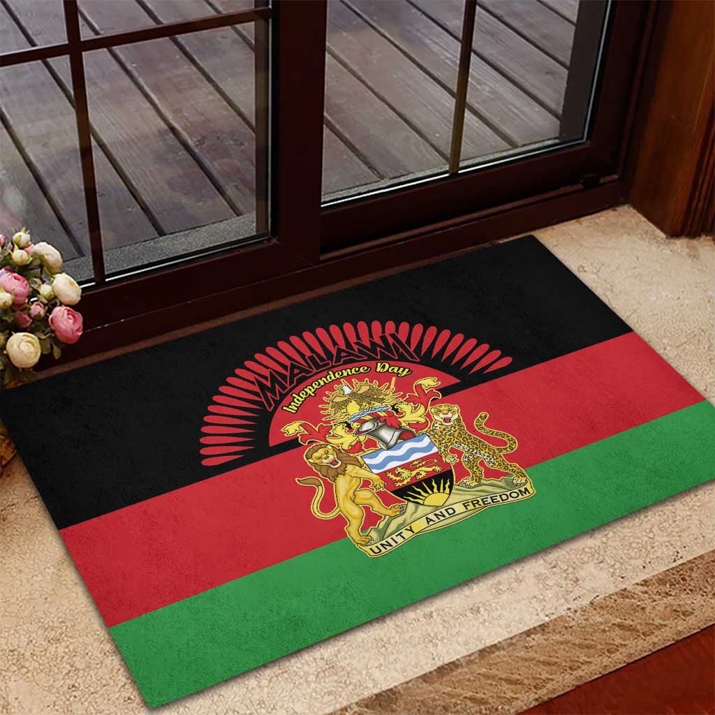 Malawi Independence Day Rubber Doormat Coat Of Arms Flag Style