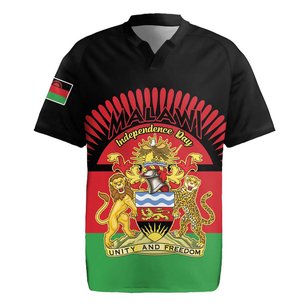 Personalized Malawi Independence Day Rugby Jersey Coat Of Arms Flag Style