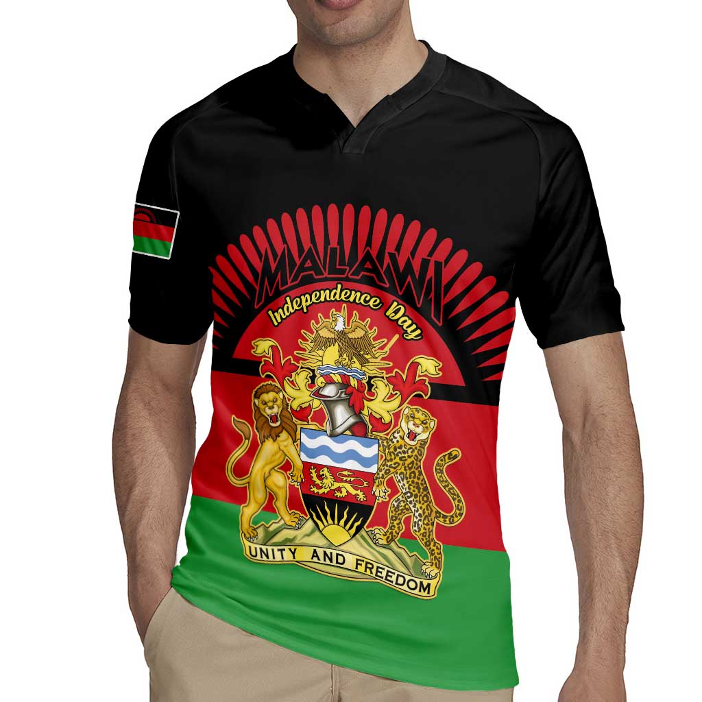 Personalized Malawi Independence Day Rugby Jersey Coat Of Arms Flag Style