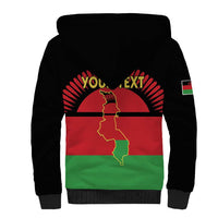 Personalized Malawi Independence Day Sherpa Hoodie Coat Of Arms Flag Style