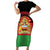 Personalized Malawi Independence Day Short Sleeve Bodycon Dress Coat Of Arms Flag Style