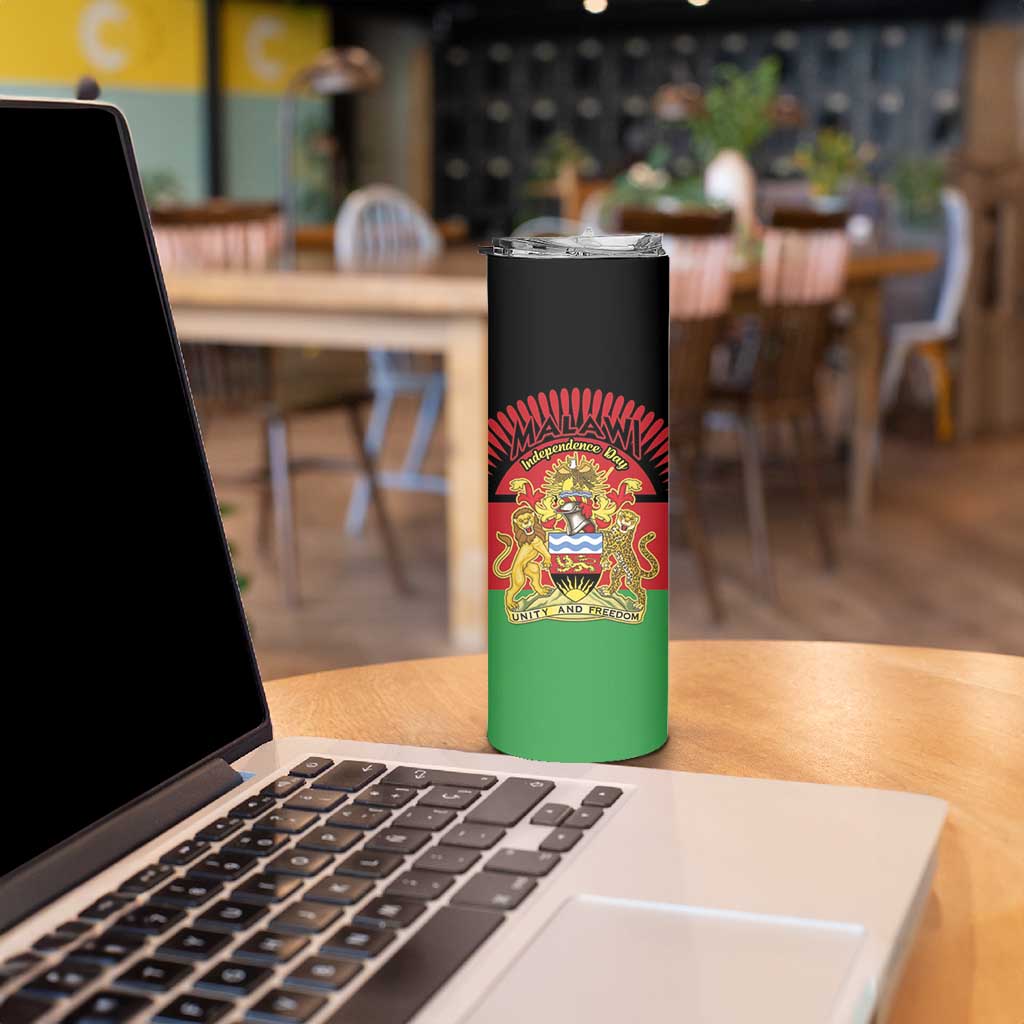 Personalized Malawi Independence Day Skinny Tumbler Coat Of Arms Flag Style
