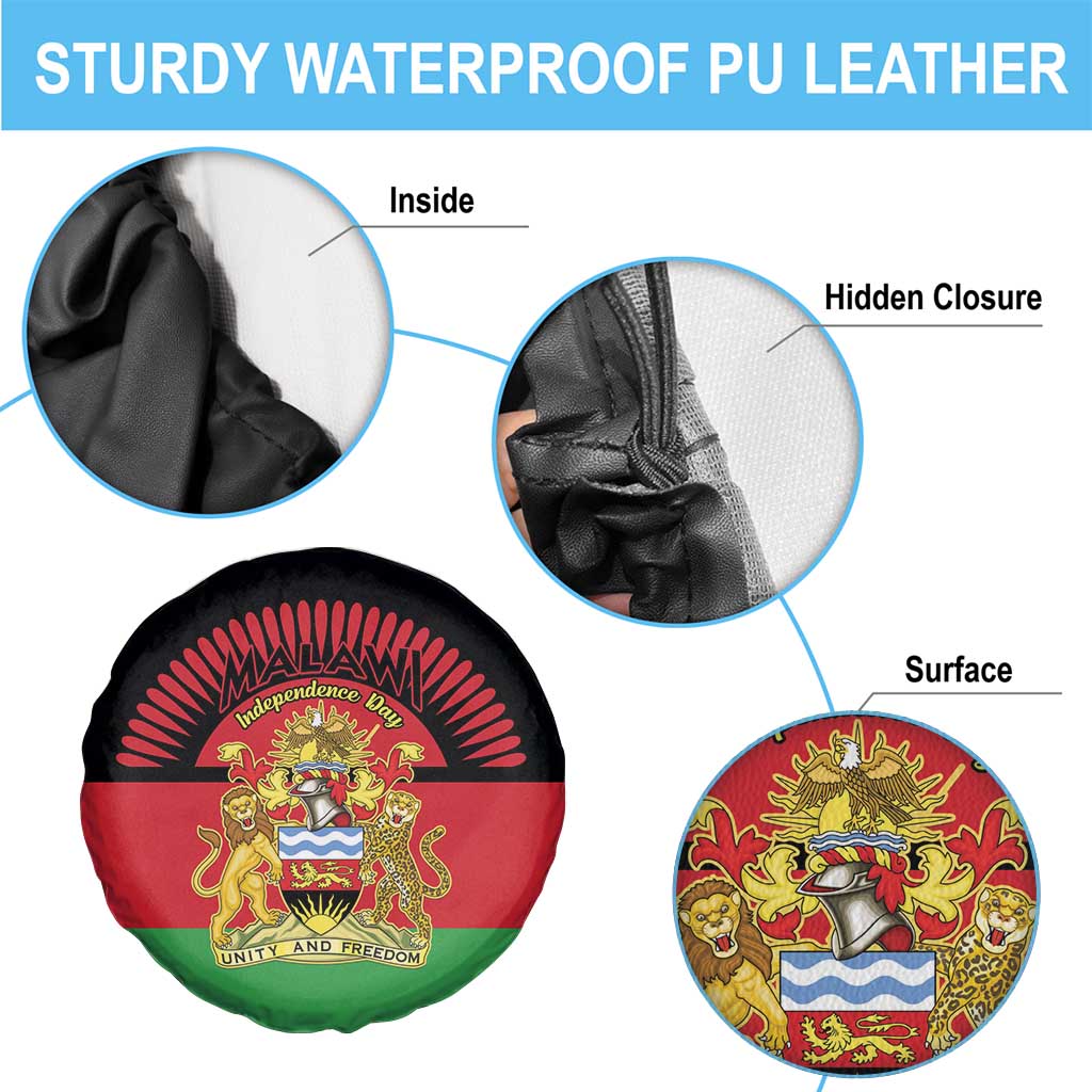 Malawi Independence Day Spare Tire Cover Coat Of Arms Flag Style