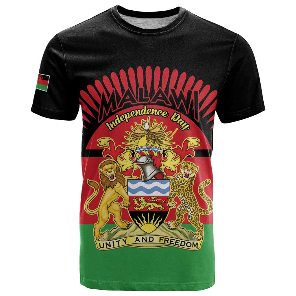 Personalized Malawi Independence Day T Shirt Coat Of Arms Flag Style