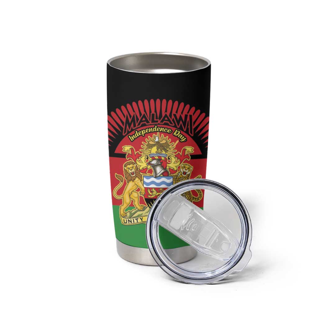 Personalized Malawi Independence Day Tumbler Cup Coat Of Arms Flag Style