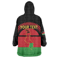 Personalized Malawi Independence Day Wearable Blanket Hoodie Coat Of Arms Flag Style