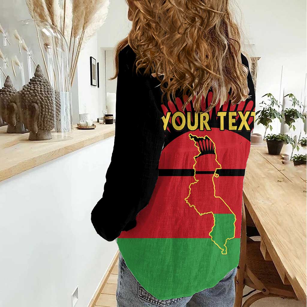 Personalized Malawi Independence Day Women Casual Shirt Coat Of Arms Flag Style