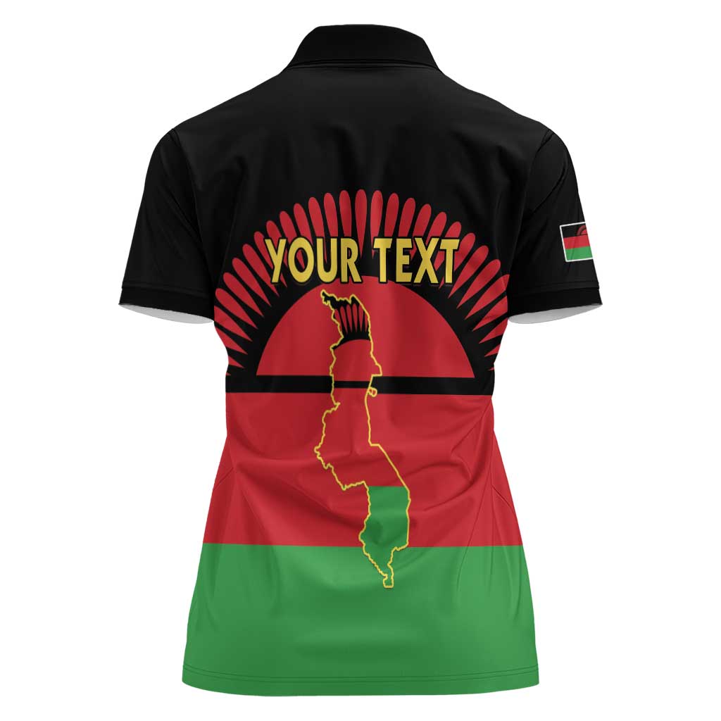 Personalized Malawi Independence Day Women Polo Shirt Coat Of Arms Flag Style