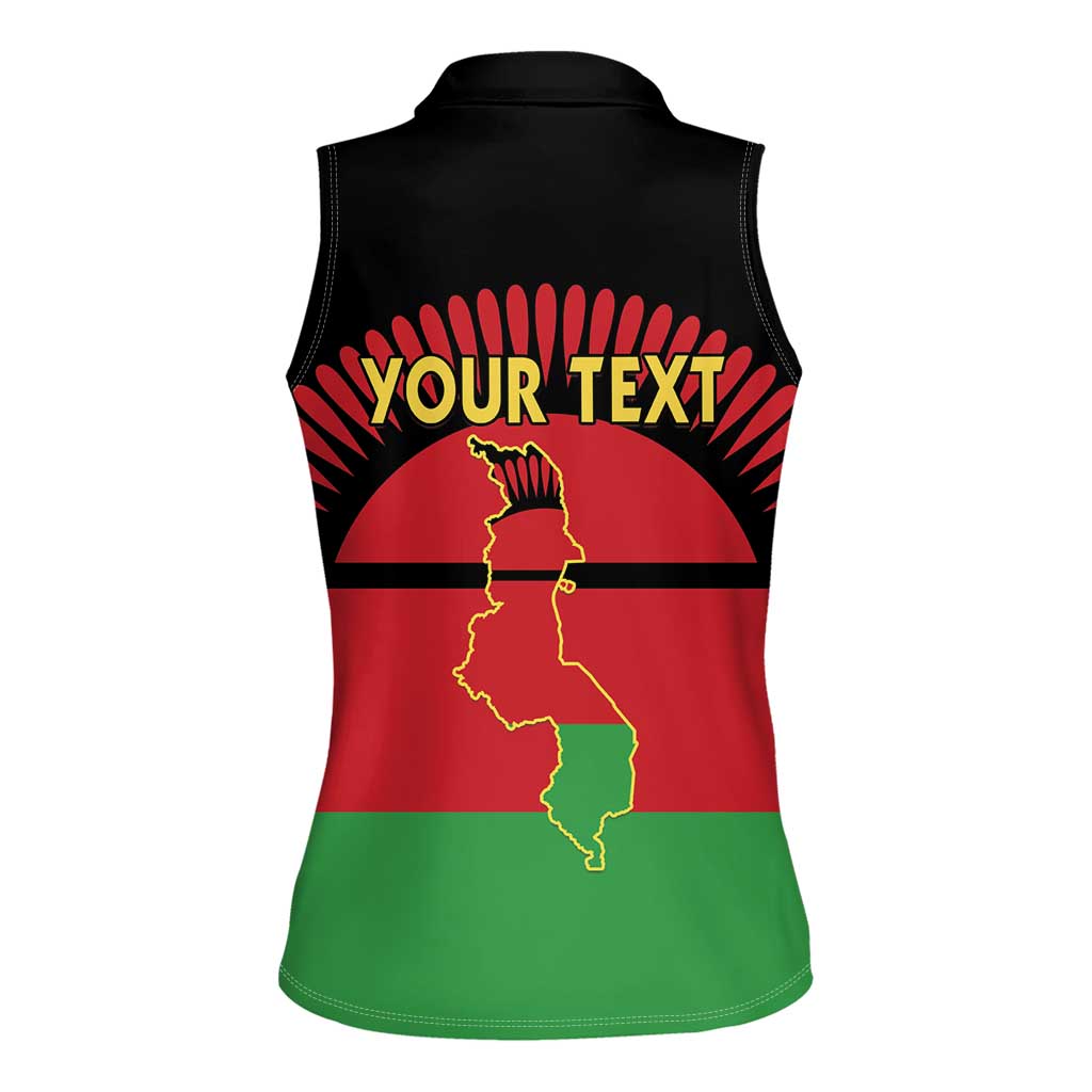 Personalized Malawi Independence Day Women Sleeveless Polo Shirt Coat Of Arms Flag Style