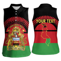 Personalized Malawi Independence Day Women Sleeveless Polo Shirt Coat Of Arms Flag Style