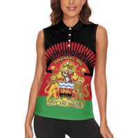 Personalized Malawi Independence Day Women Sleeveless Polo Shirt Coat Of Arms Flag Style